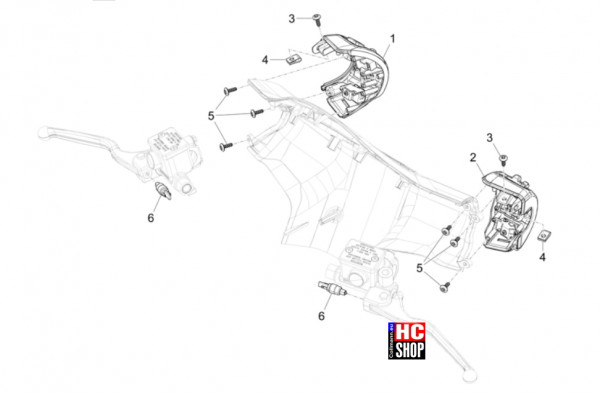Vespa GTS 310 E5+ Classic-Super-Super Sport - Elektrische Anlage - Wechselschalter-Umschalter-Drucks