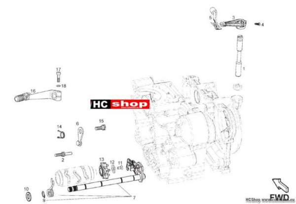 Derbi Senda 125 Supermoto Schaltgabel