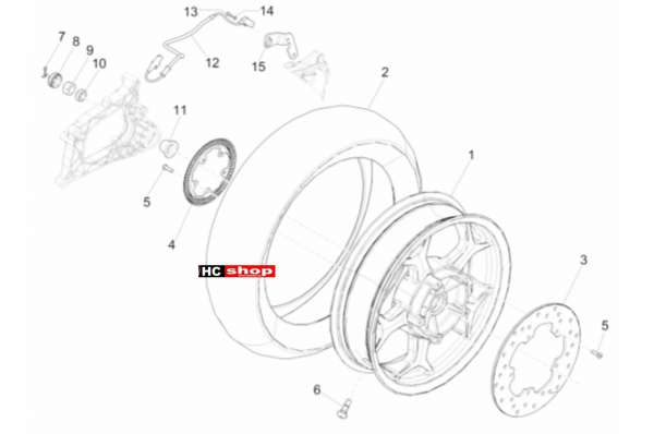 Piaggio MP3 300 LT Sport - Business Radaufhängungen Hinterrad