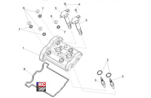 Aprilia RS 660 E5+ - Motor - Zylinderkopfabdeckung