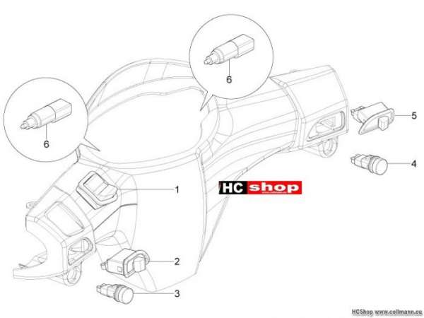 Aprilia Motard 50 Wechselschalter Umschalter Druckschalter