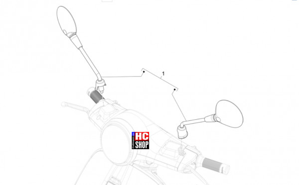 Vespa Primavera 125 TECH E5 - Fahrgestell-Karosserie - Rückspiegel/n