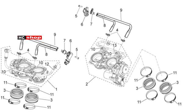Aprilia RSV 4 1000 RR E4 ABS Motor Klappenkörper