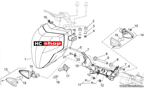 Aprilia Vordere Lichter Shiver 750