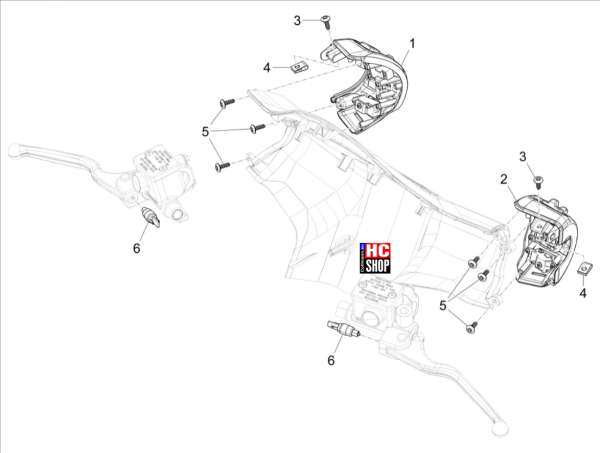 Vespa GTS 300 E5 Elektr. Anlage Wechselschalter - Umschalter - Druckschalter - Schalter