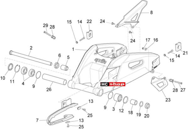 Aprilia RSV 4 1000 RR E4 ABS Rahmen Schwinge