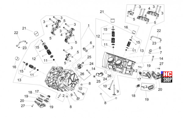 Aprilia Tuono V4 Factory 1100 E5+ - Motor - Zylinderkopf-Ventile