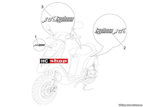 Piaggio Plaketten - Verzierungen TPH 50