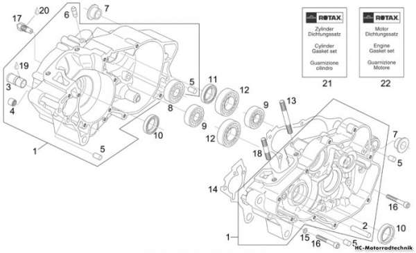 Aprilia Kurbelwellengehäuse RS 125