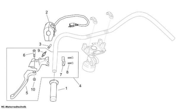 Aprilia Schaltungen links Mojito Custom (Piaggio) 50