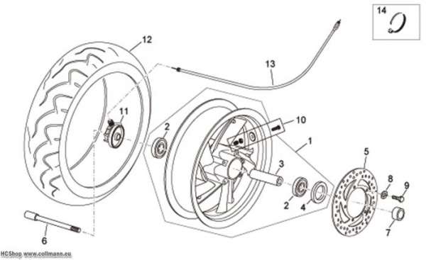 Aprilia Vorderrad Atlantic 125