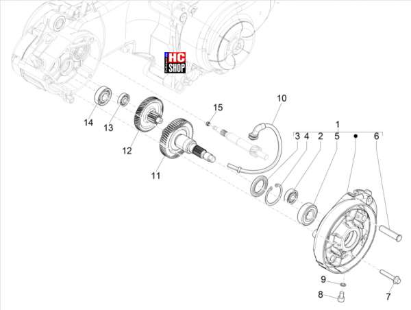 Vespa Primavera 50 E5 Motor Einheit Getriebe