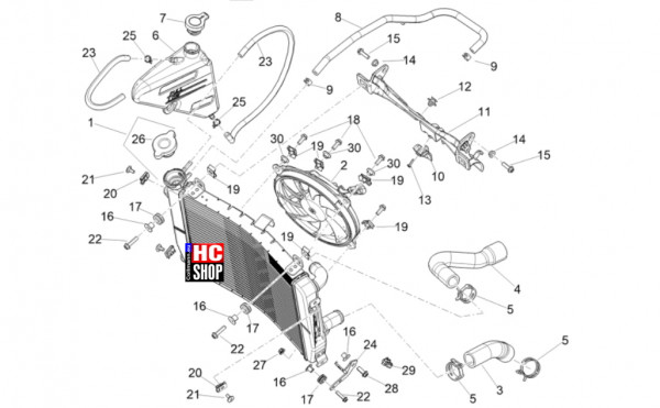 Aprilia RS 660 Factory E5+ - Kühlungsanlage