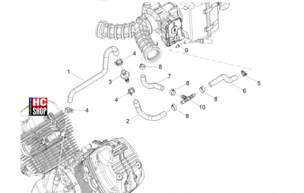 Moto Guzzi V7 Stone 850 E5+ - Motor - Anlage Blow-By