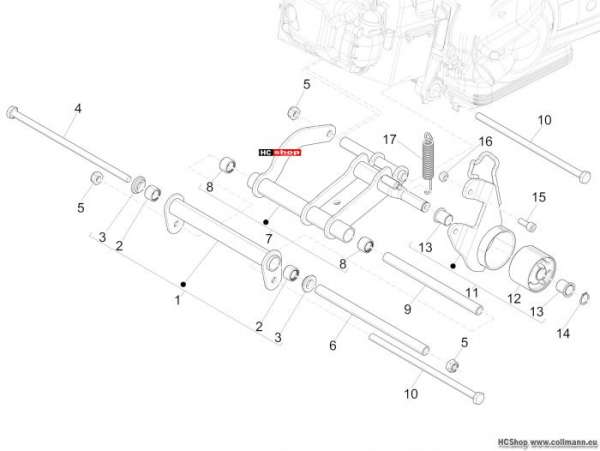 Piaggio Fly 125 Schwingarm