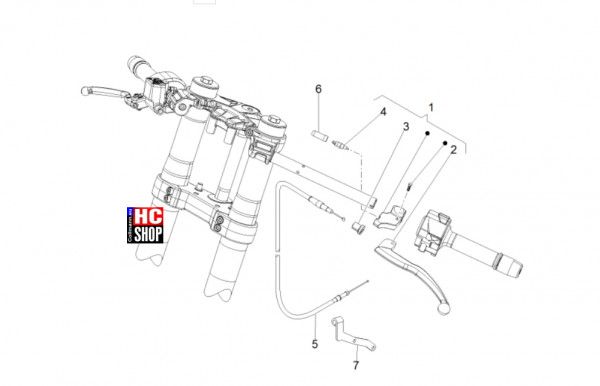 Aprilia RS 125 E5+ - Lenkstange-Schaltungen - Kupplungssteuerung