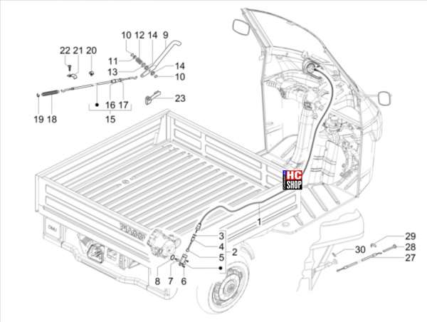 Piaggio Ape 50 2T E4 Bremsanlage Bowdenzüge