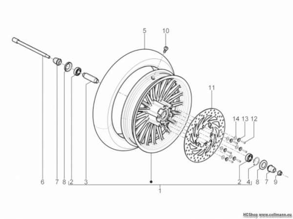 Piaggio Vorderrad Beverly 125 RST