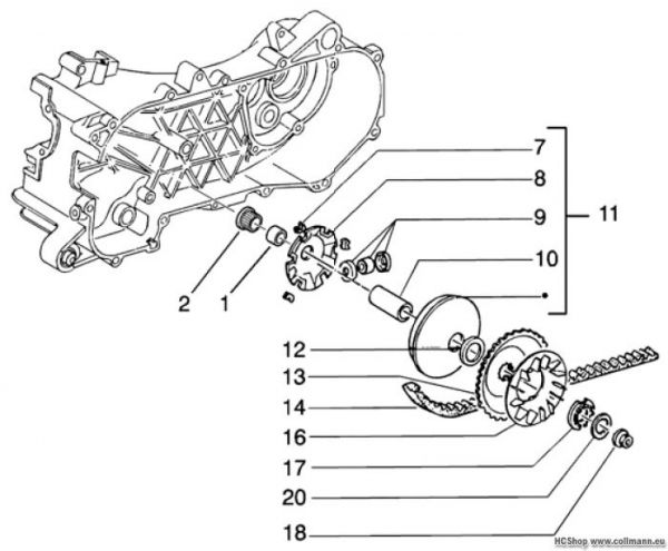 Gilera Treibende riemenscheibe Runner 50 Purejet