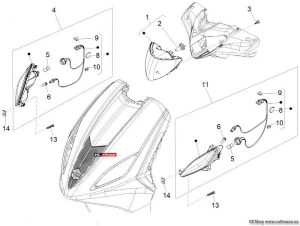 Piaggio Fly 125 Vorderleuchten - Blinkleuchten