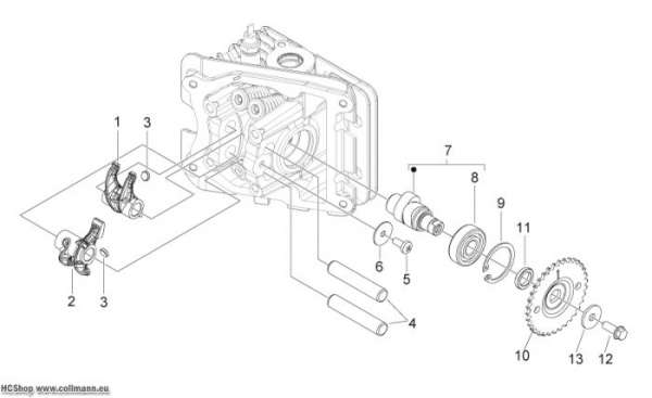 Aprilia Ventilschaltung Scarabeo 4T 4V E2 50