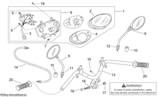 Aprilia Lenkstange Scarabeo 2T (eng. Minarelli) 50