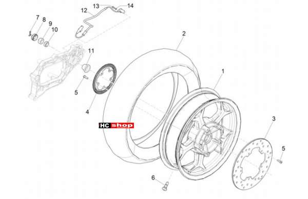Piaggio MP3 350 Sport E4 ABS Radaufhängungen Hinterrad