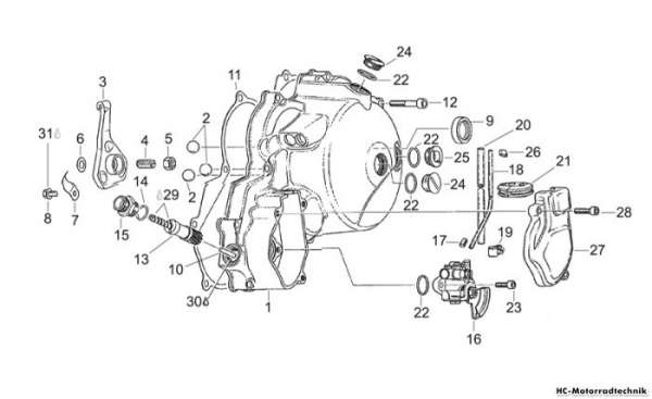 Aprilia Kupplungsdeckel-Ölpumpe RS 125 (eng.123)