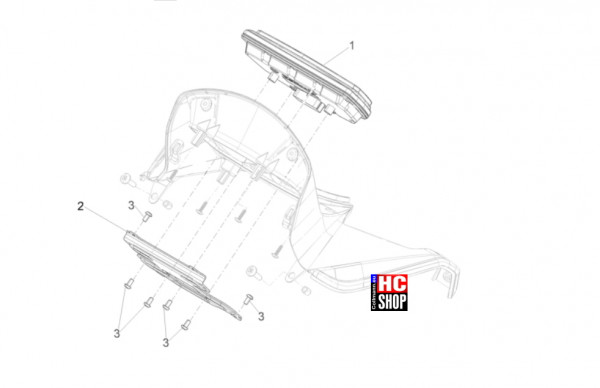 Aprilia SXR 50 E5+ - Lenker-Lenkung - Cockpitinstrumente