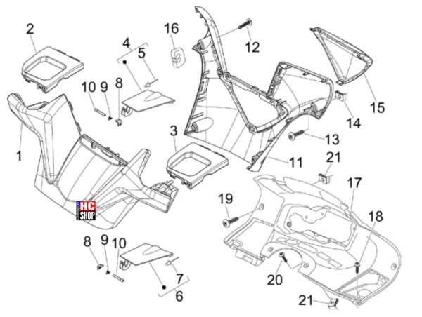 Gilera Nexus 125 Lenker Deckungen