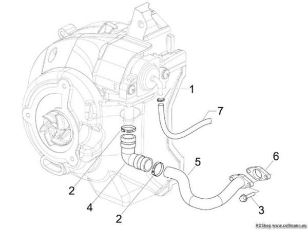 Piaggio Gehäuse Nebenluft Beverly 125