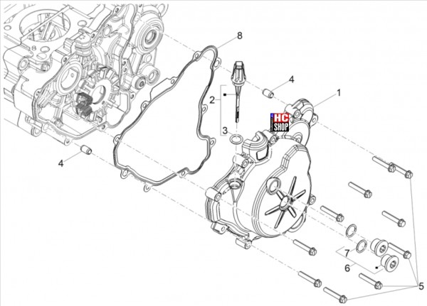 Aprilia RS 125 ABS E5 - Motor - Lichtmaschinendeckel