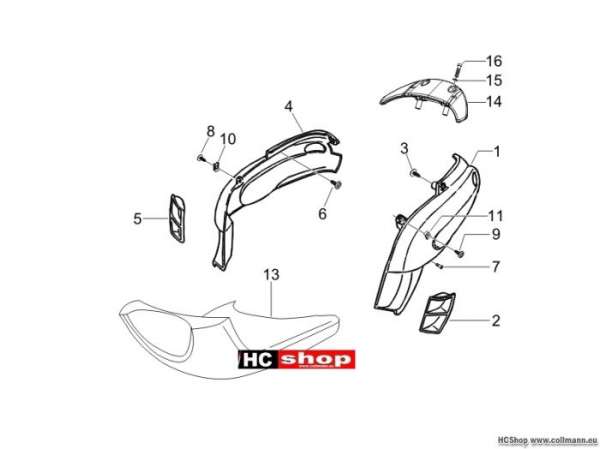 Piaggio Seitenabdeckung - Spoiler TPH 50