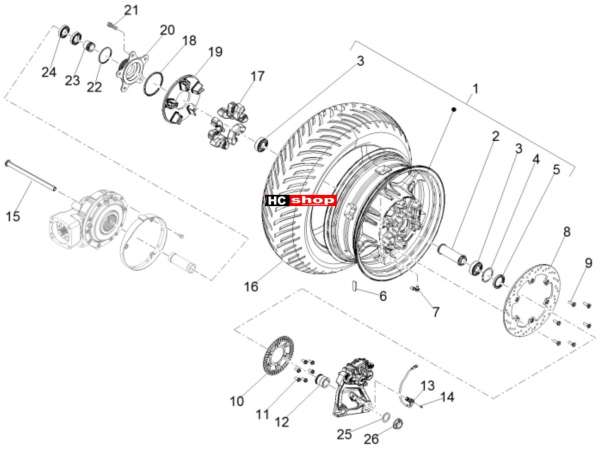 Moto Guzzi MGX 21 1400 ABS E4 - Räder Hinten