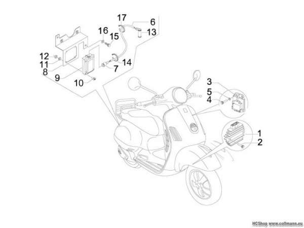 Vespa Spannungsreglerern - Elektronisc LX 50 4T Touring