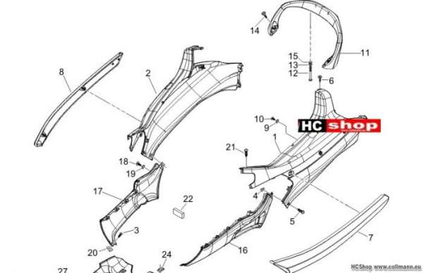 Piaggio Seitenabdeckung - Spoiler X8 125