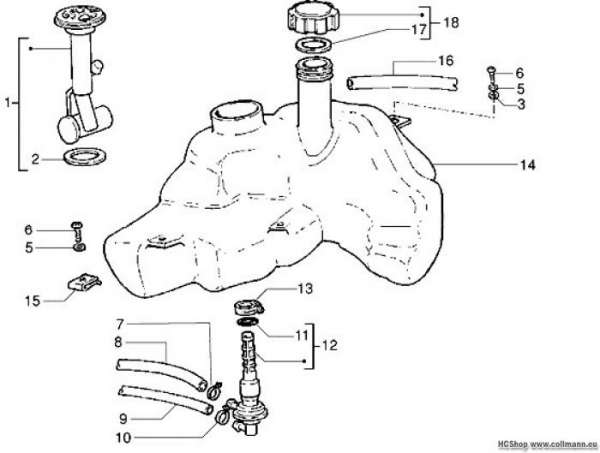 Vespa Benzintank 50 4T