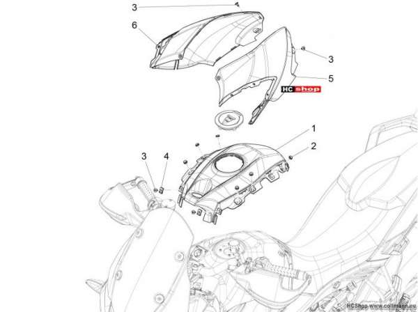 Aprilia Caponord 1200 Rally Tankabdeckung