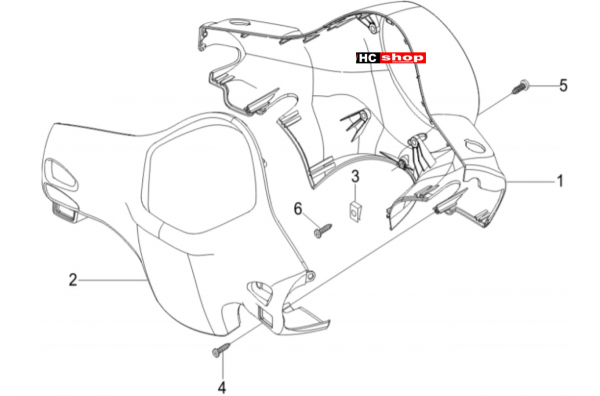 Vespa LX 50 4T Lenker Deckungen