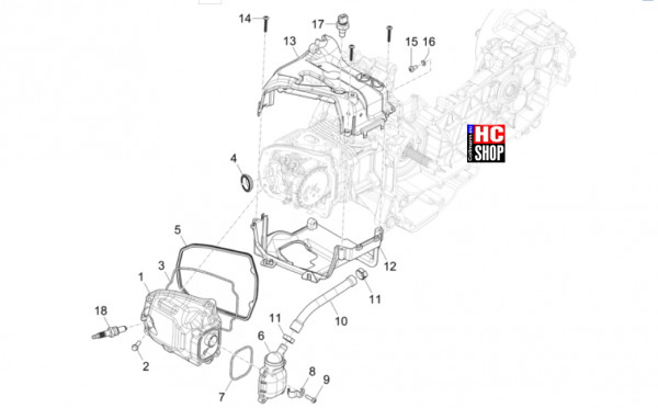 Vespa Primavera 125 TECH E5 - Motor - Zylinderkopfabdeckung