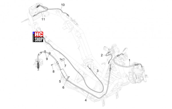 Piaggio MP3 310 HPE Sport E5+ - Bremsanlage-Bowdenzüge - Bowdenzüge