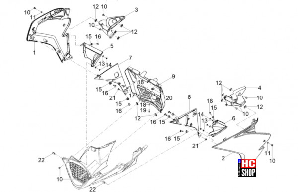 Aprilia RS 125 E5+ - Aufbau - Seitenverkleidung
