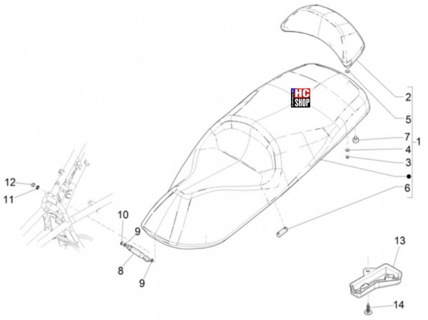Piaggio MP3 400 HPE E5 Karosserie - Sitz