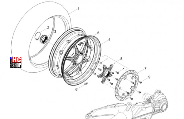 Moto Guzzi V100 Mandello Wind Tunnel E5+ - Räder - Hinterrad