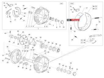 Komplettes Bremsbacken-Set für Ape TM P 703 V 220 cc