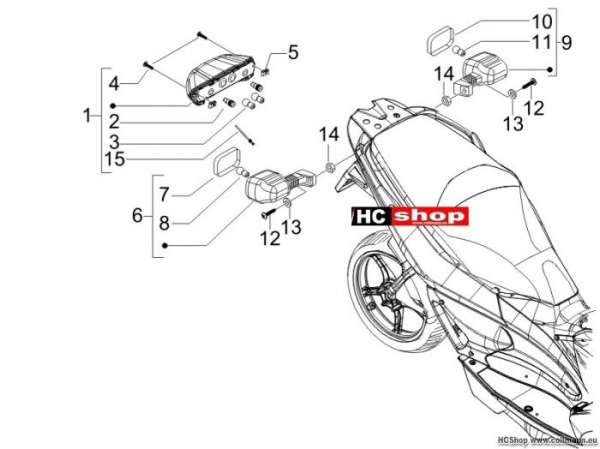 Gilera Hinterleuchten - Blinkleuchten Runner 50 SP