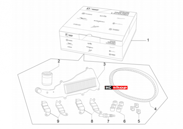 Vespa GTS 300 Super hpe-tech Maintenance kit