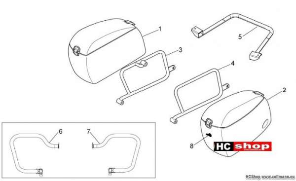 Moto Guzzi Side cases Norge 1200 IE 8V