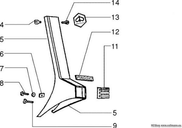 Vespa Lenkrohrabdeckung PX 125