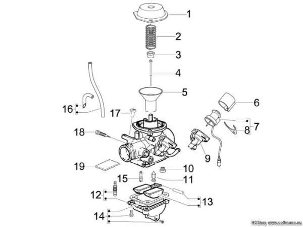 Piaggio Vergaserkomponenten Fly 125 4T